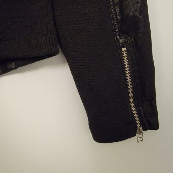 HARPER HERITAGE Jacket Vegan‎ Leather Moto Cropped Biker Coat BLACK Women M - Picture 11 of 11